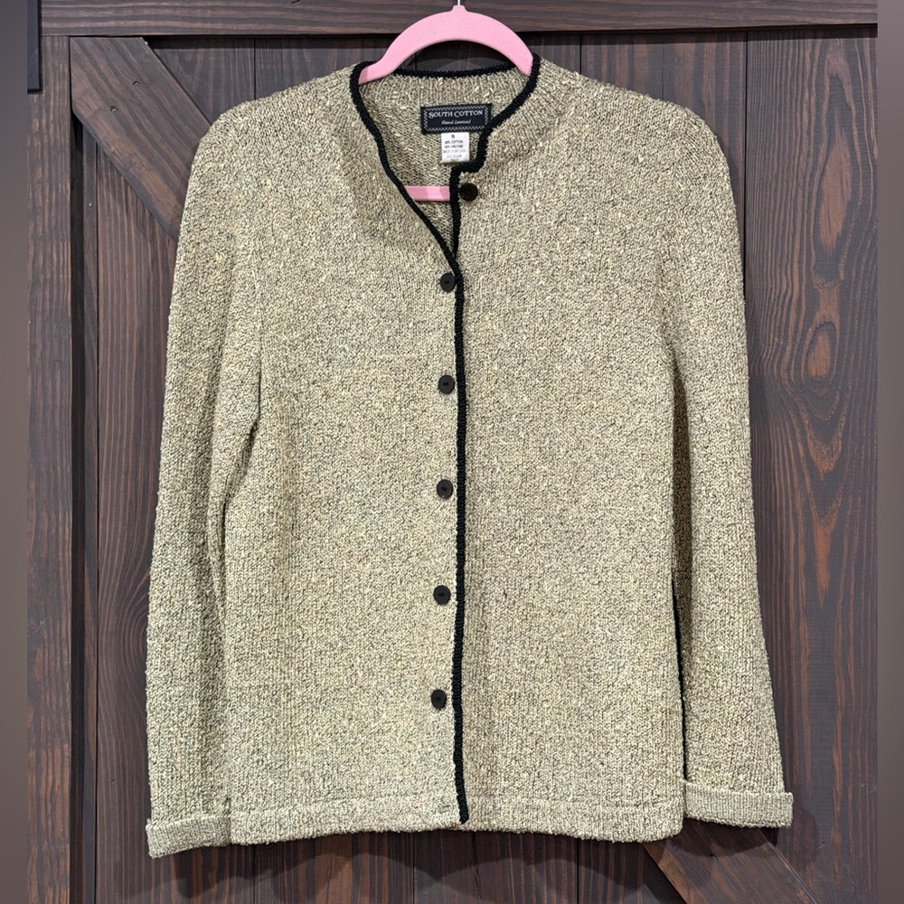South Cotton Women’s Hand Loomed Heavyweight Knitt Cardigan Sweater Size‎ Small